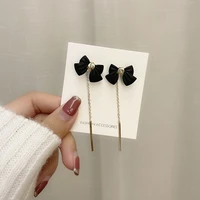 long french temperament cute earrings bowknot black new earrings jewelry for women