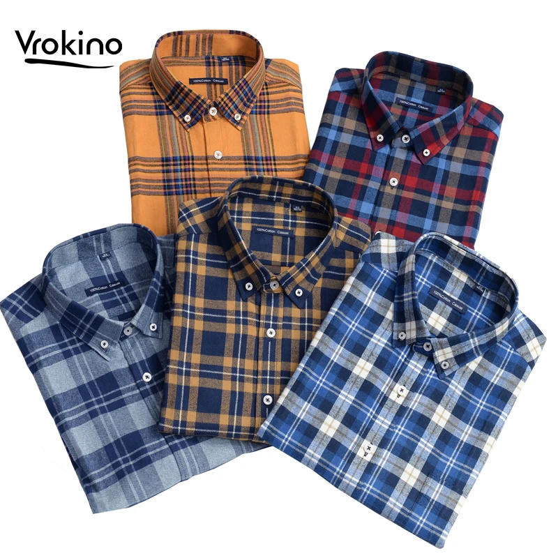 Рубашка мужская в клетку 2020 хлопок с длинным рукавом повседневном и деловом