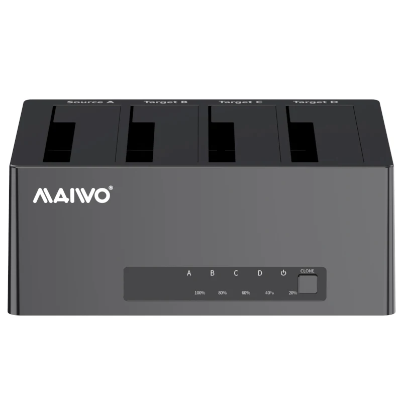 

MAIWO SATA HDD SSD Duplicator HDD Docking Station Data Clone Support Up to 64TB Plug and Play for 2.5'' 3.5'' SATA SSD HDD
