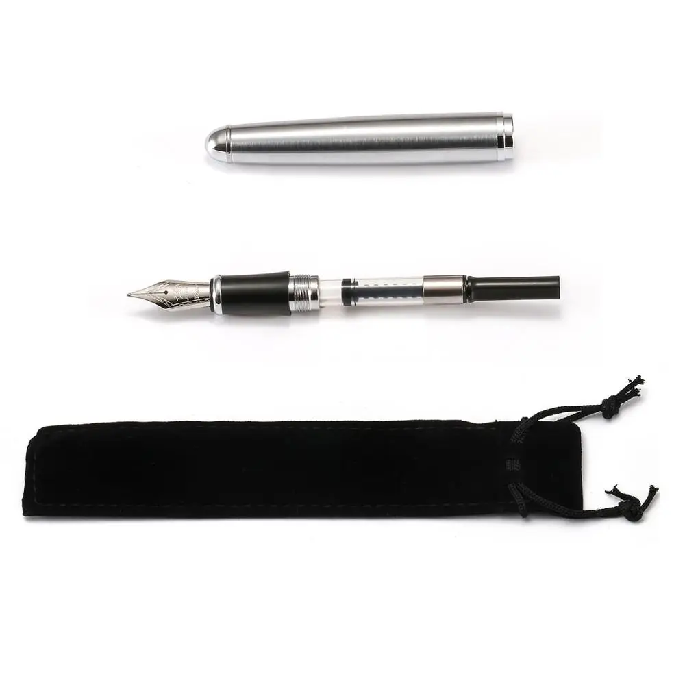 Jinhao 750 Тотем перьевая ручка металл Нержавеющая сталь баррель серебряный цвет