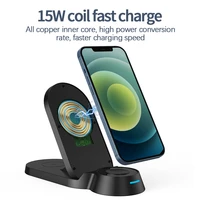 3 in 1 wireless fast charger stand for samsung huawei portable charging dock for iphone 13 12 11 pro max airpods apple watch