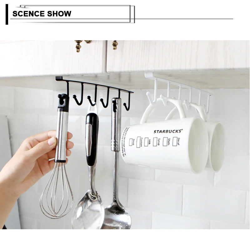Кухонные крючки шкаф для хранения полка подвесной крючок органайзер одежды