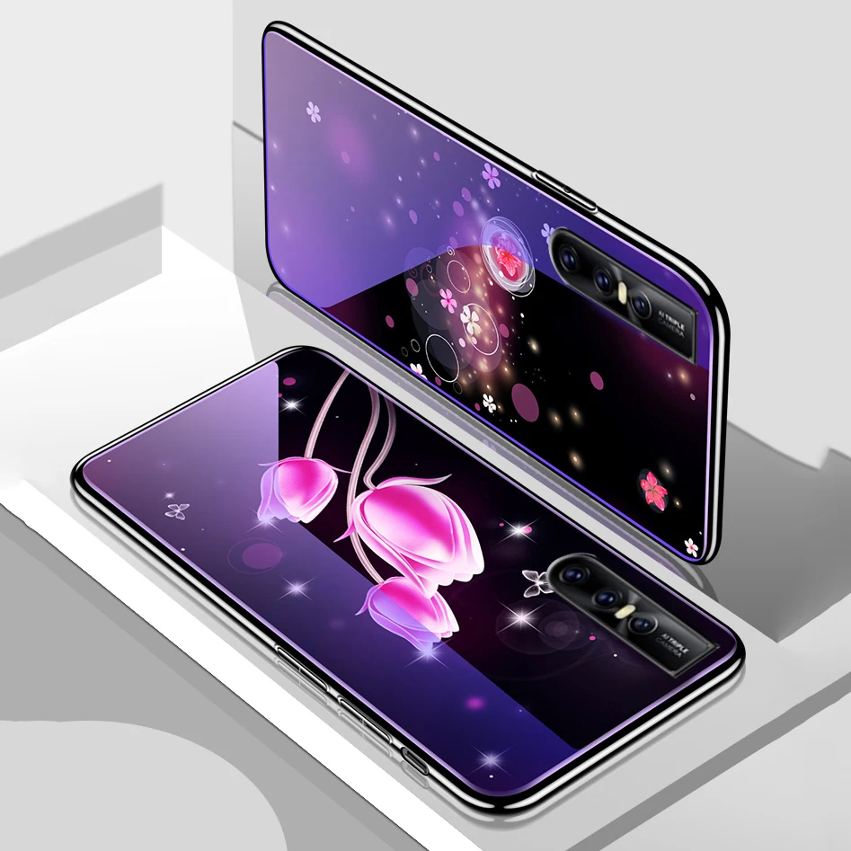 Модный чехол для vivo Y93/V11i/V11 (V11 Pro)/Y97/V9 Youth/Y83/V15 Pro/Y17/V7 Plus/V5 Lite силиконовый с синим
