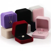 2021 octagonal flannel ring box case organizer jewelry storage display square box earring jewelry packaging and display utensils