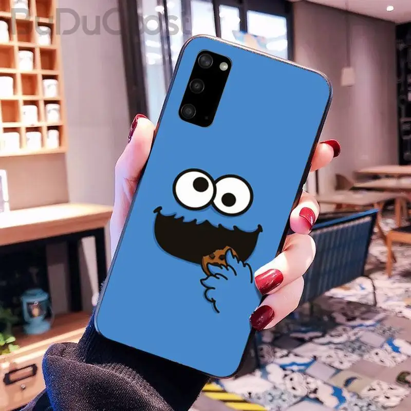 

Riccu Cute funny Cartoon Cookie Monster Phone Case for Samsung S20 plus Ultra S6 S7 edge S8 S9 plus S10-5G lite 2020 S10E