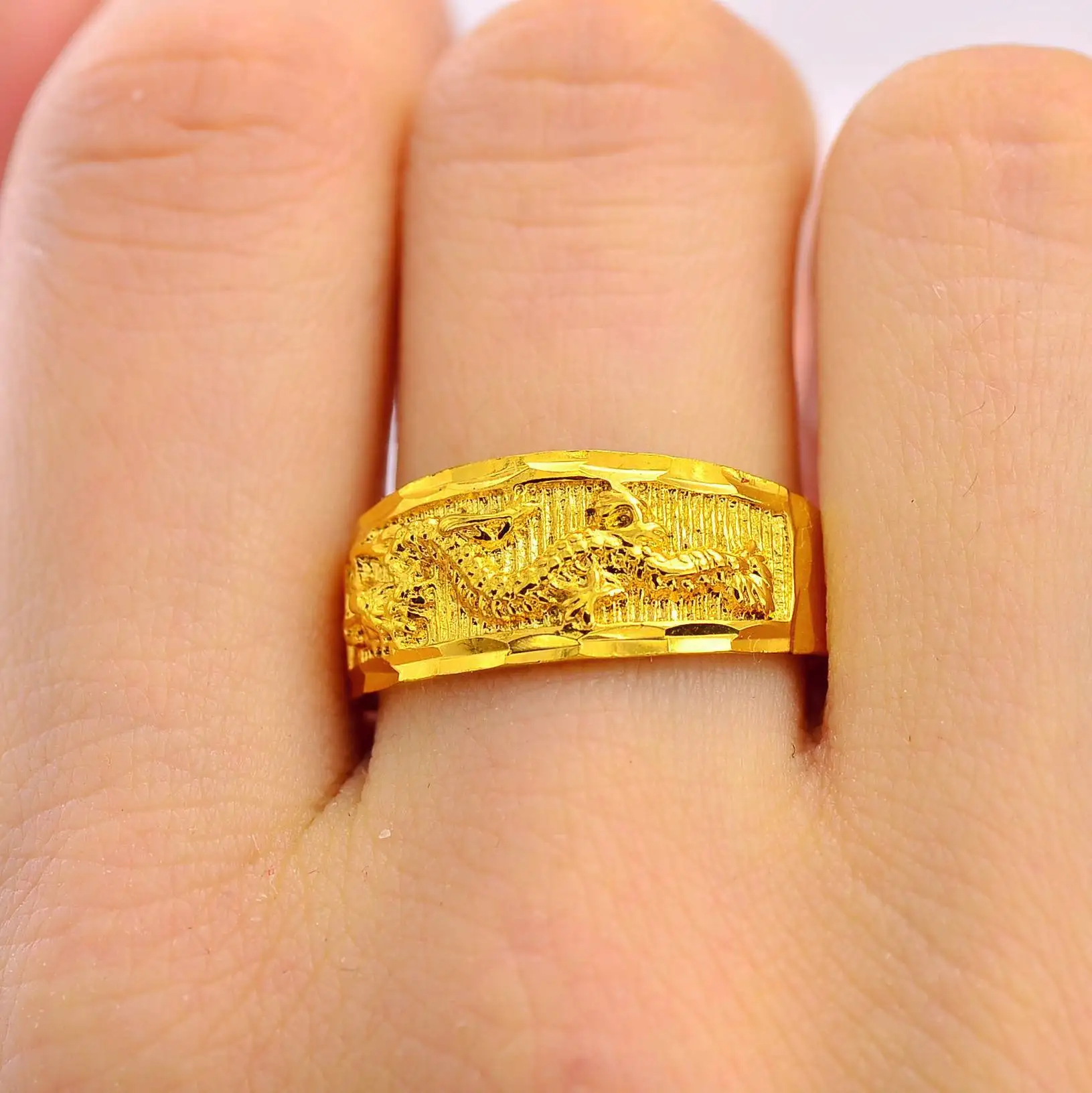 Классическое роскошное кольцо с резным драконом и фениксом в золотом цвете, регулируемое для мужчин и женщин, модный тренд подарков на День Влюбленных для влюбленных.