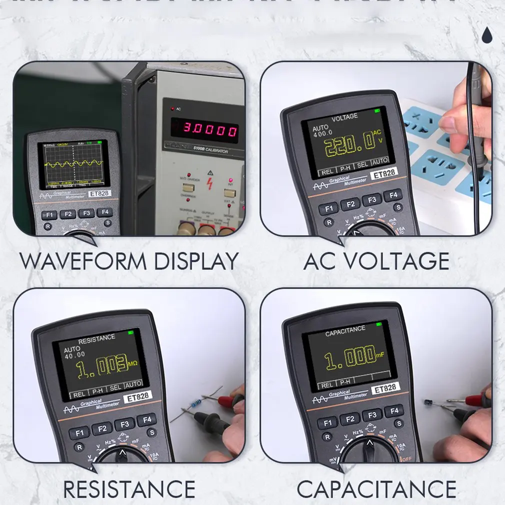 2 In 1 Professional 2.4inch Color Screen Digital Display Oscilloscope Multimeter DIY Electronic Test 1MHz Bandwidth | Инструменты