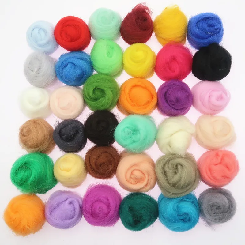 50/100 г/пакет Мягкий войлок шерстяной вязаный пуловер ровинг шерсть волокна для