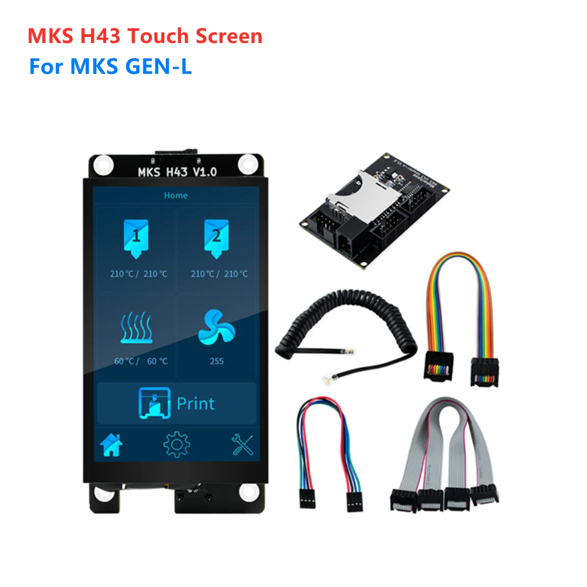 

3d printing smart controller MKS H43 touch screen colorful displayer + MKS GEN_L V2.1 motherboard 3d printer upgrade set
