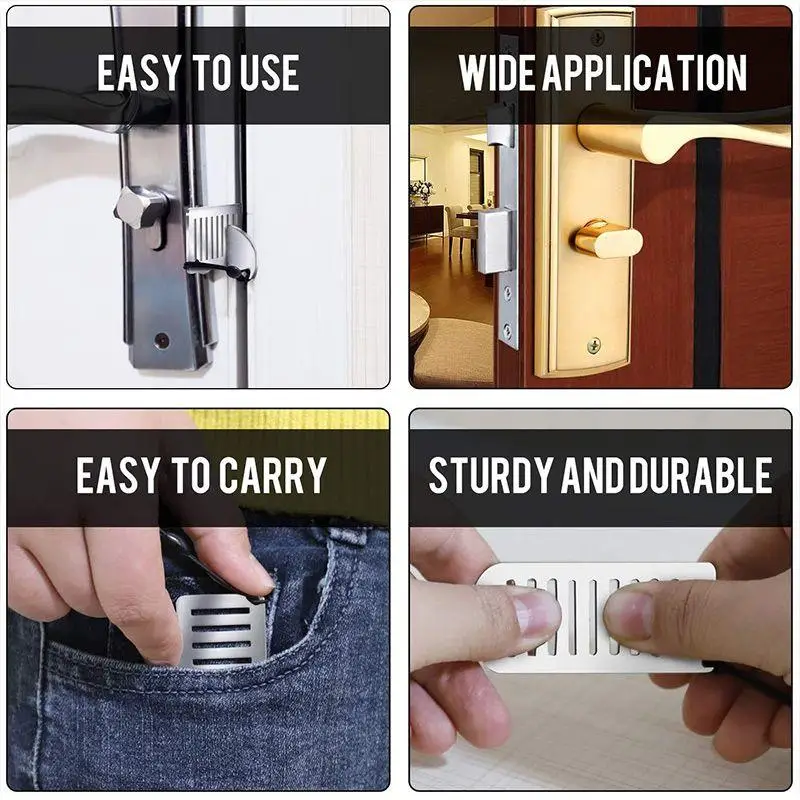 Портативный дверной замок предохранительная защелка металлический для дома