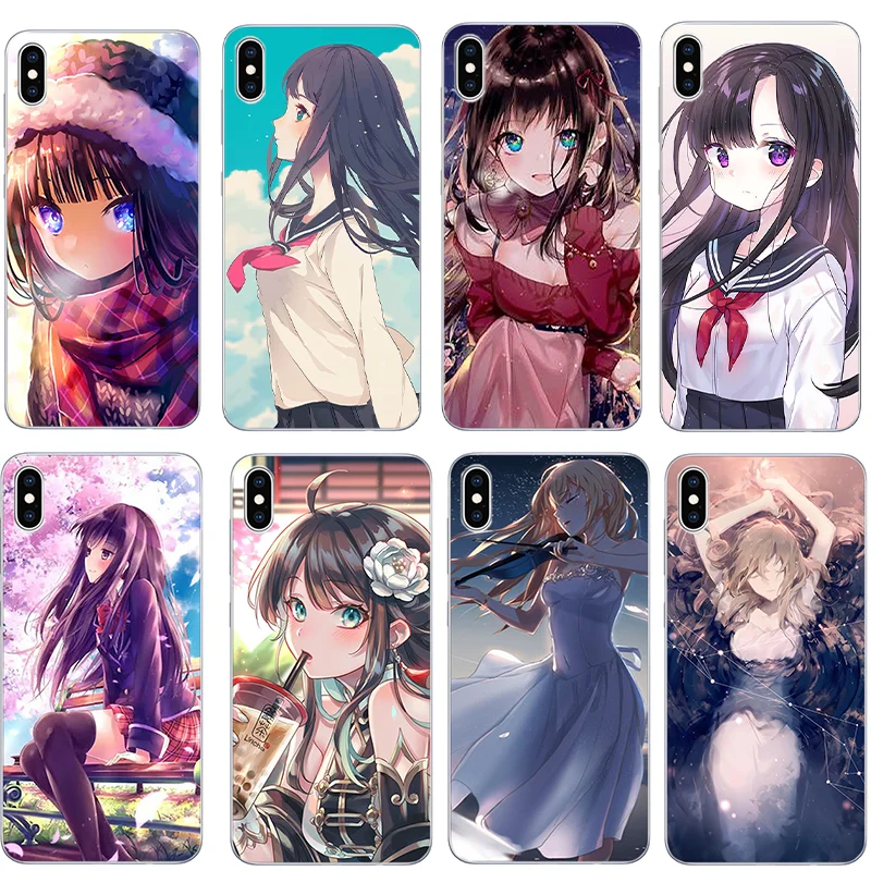 

Anime girls phone case For iPhone 11 12 Pro Max X XS XR Xs Max Mini 6 6s 7 8 Plus Silica gel Cover