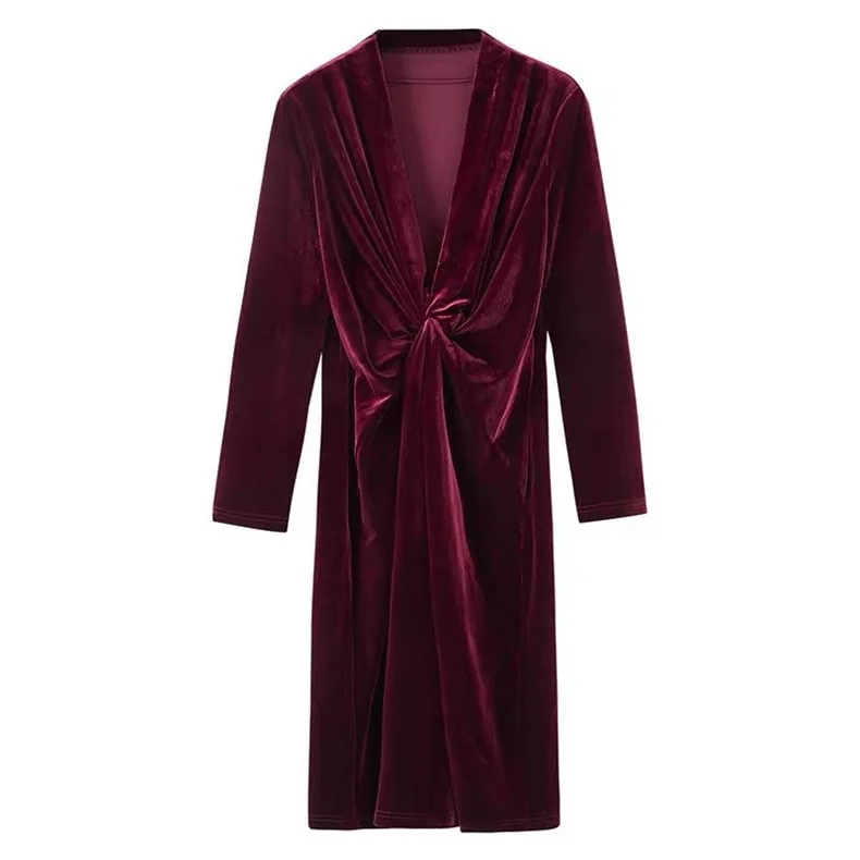 Модное Элегантное офисное женское платье с длинным рукавом сексуальное