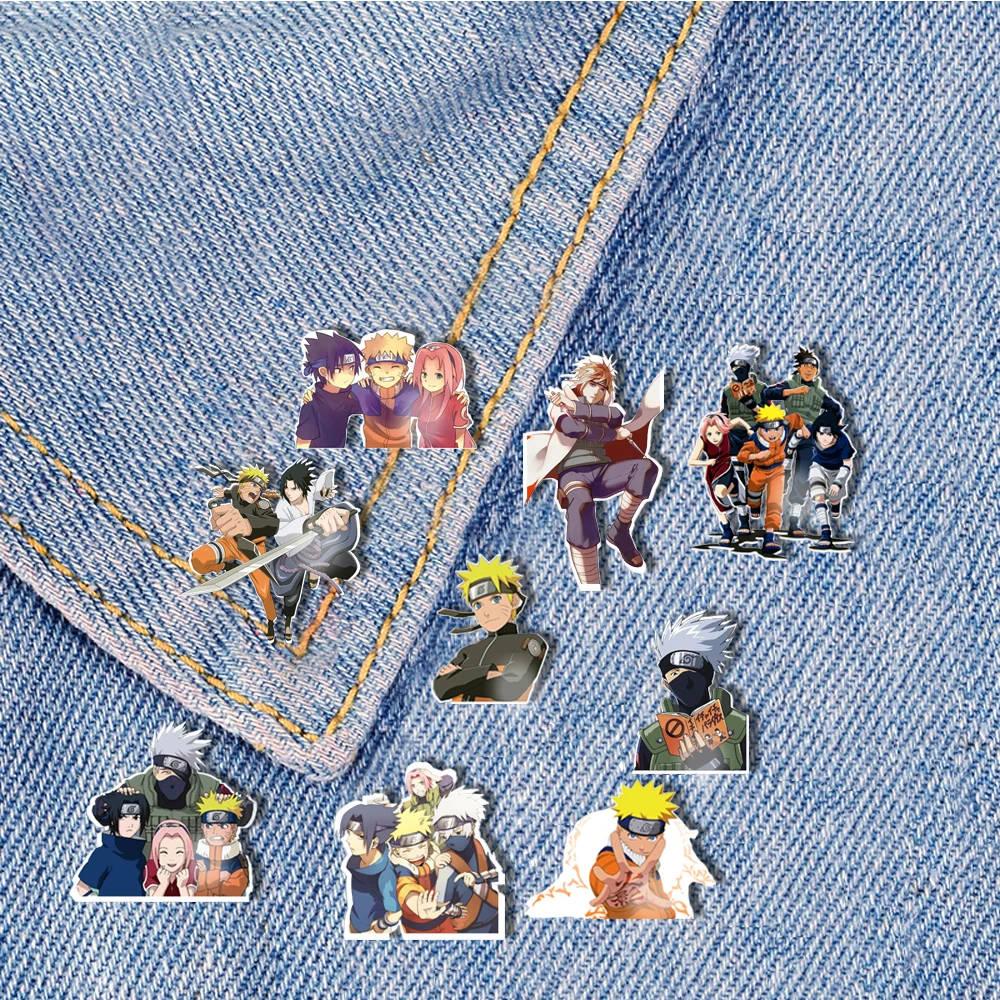 Горячее аниме Shippuden Мультяшные Броши Sasuke Kakash милые персонажи акриловые заколки