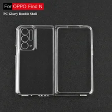 For OPPO Find N 5G Fine Hole Lens Transparent Phone Case Ultra-thin Hard PC Folding Screen Cover Hollow Button Protective Shell
