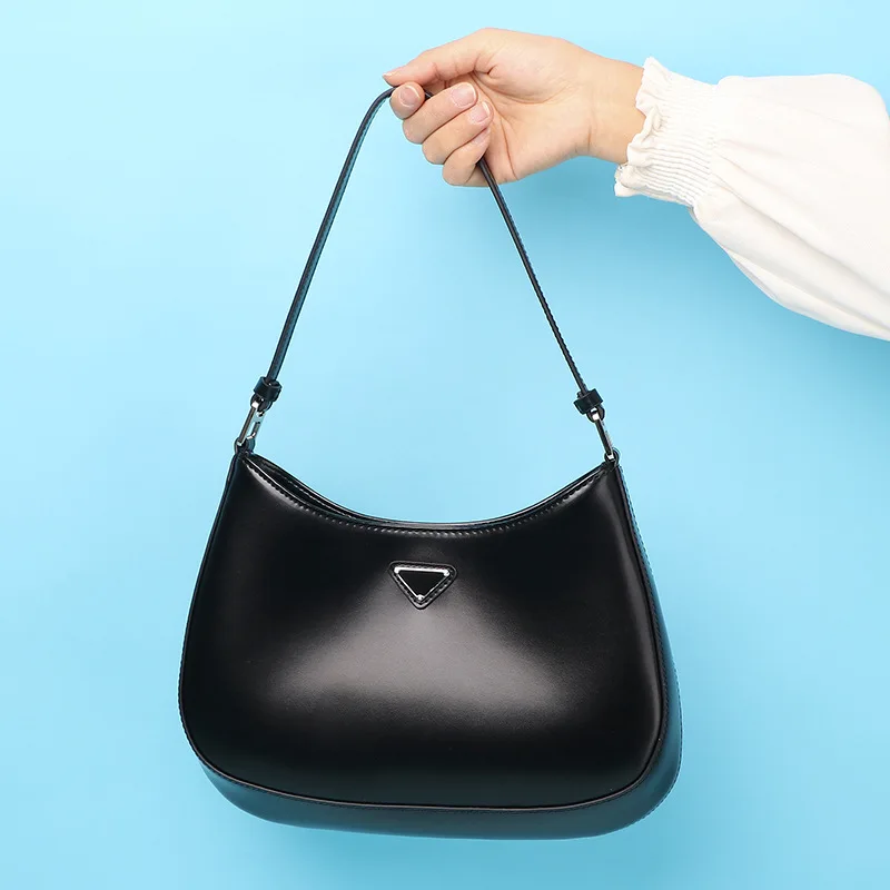 

Leather armpit handbags p home hobo middle-aged shiny cowhide all-match bags for women shoulder bag women's handbag baguette bag