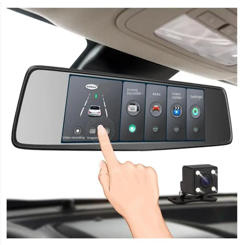 

Driving Recorder Car Camera Dual Lens Dash Cam Rearview Mirror HD Wide-angle