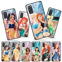 disney beach princess for samsung galaxy s20 fe ultra note 20 s10 lite s9 s8 plus luxury tempered glass phone case cover