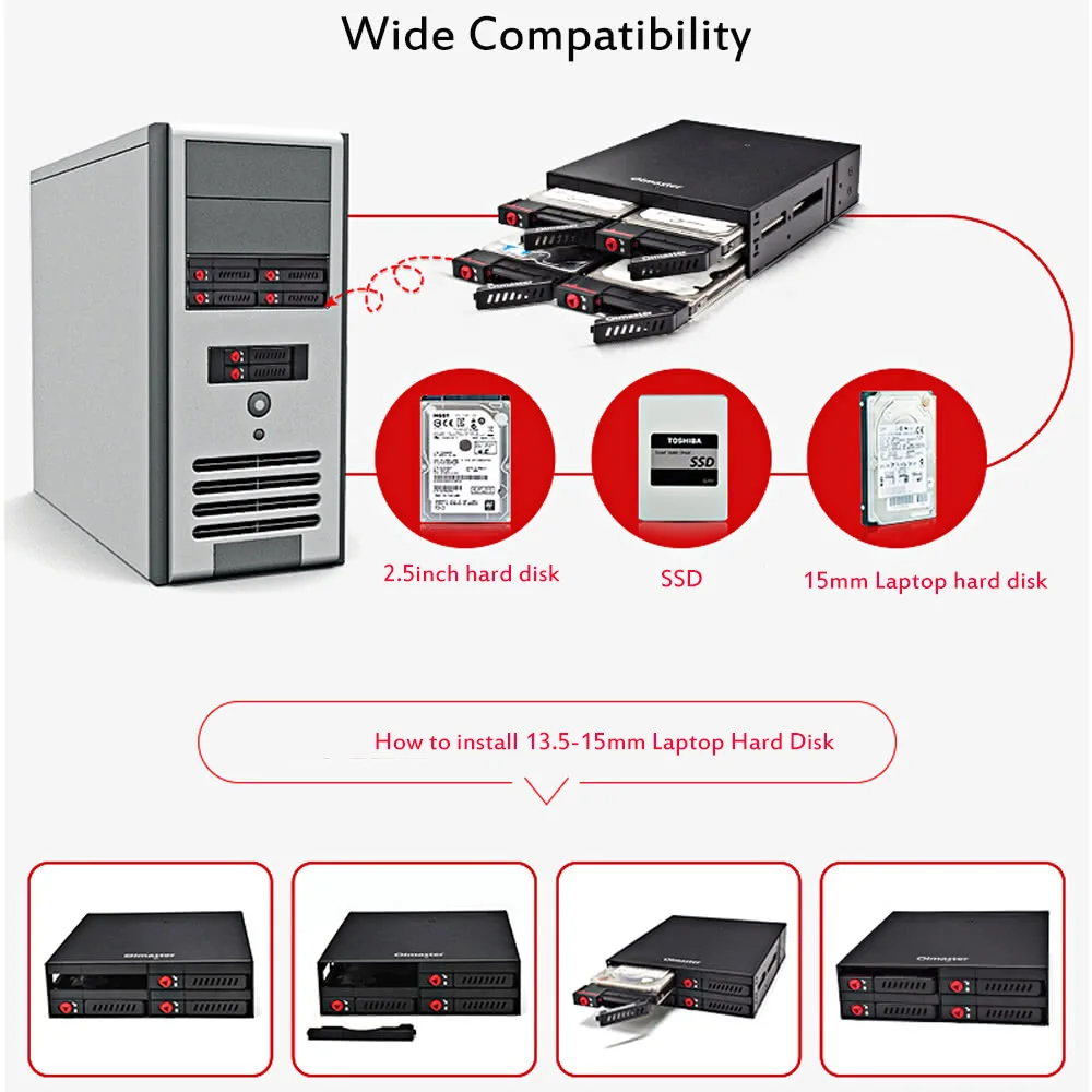 4 секции 2 5 &quotSATA 6 Гбит/с HDD SSD жесткий диск мобильный стеллаж с замком для ключей