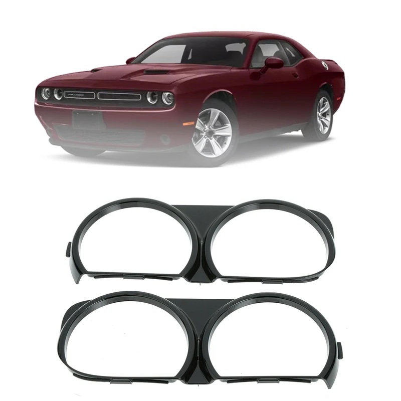 

1Pair for Dodge Challenger Front Headlight Lamp Bezel Trim Right & Left 68259053AB 68259052AB