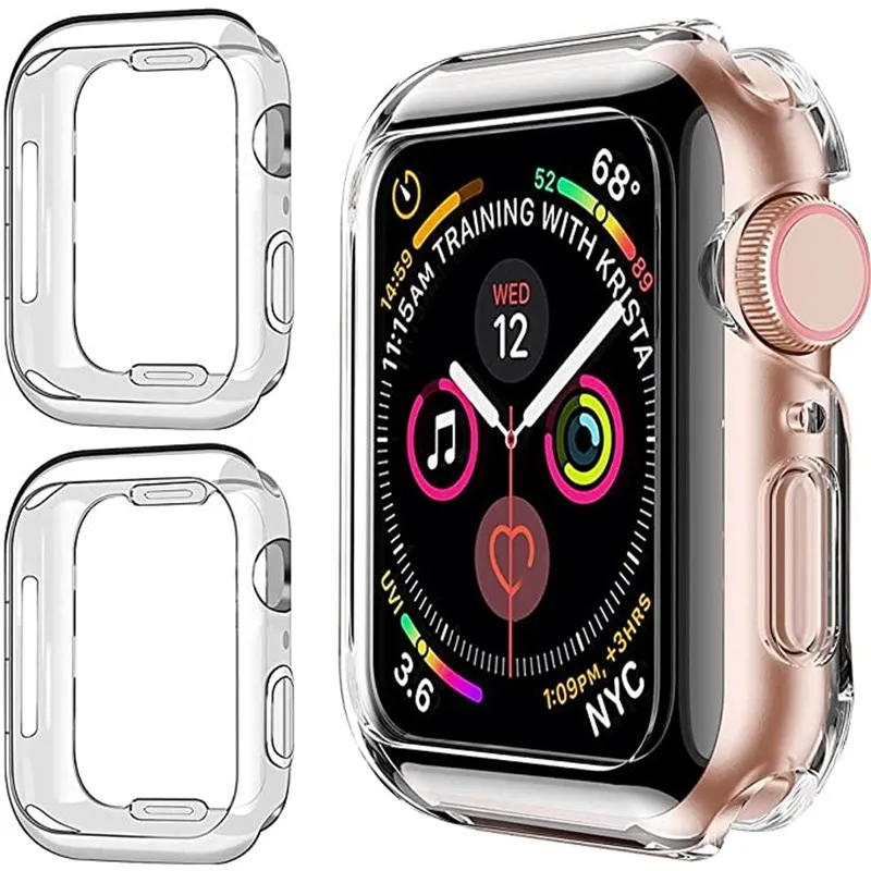

Защита экрана для Apple Watch 7 Чехол 41 мм 45 мм 44 мм 40 мм полный бампер из ТПУ чехол для Iwatch 42 мм 38 мм аксессуары для iwatch 6 5 4 3