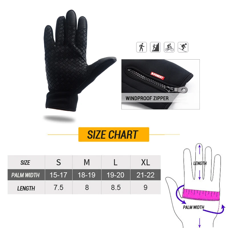 

Winter Outdoor Sports Windstopper Gloves Waterproof Thermal Cycling Gloves for Men Women Motorcycle Driving Hiking Skiing Gloves