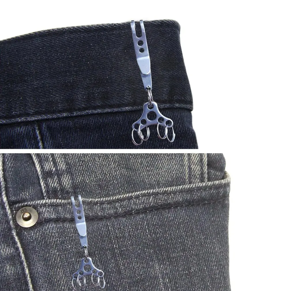 

Mini Silver Pocket Clips Carabiner Stainless Steel Bag Waist Belt Hanging Clip Metal Key Buckles Holder Outdoor Quicklink Tool