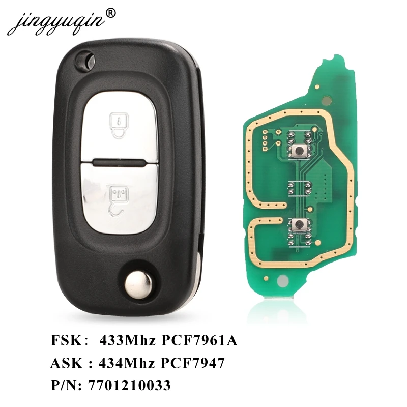 3 кнопки Складной флип дистанционный брелок 433 МГц с ID46 PCF7961 чип для Renault Fluence Megane 3 Scenic 3