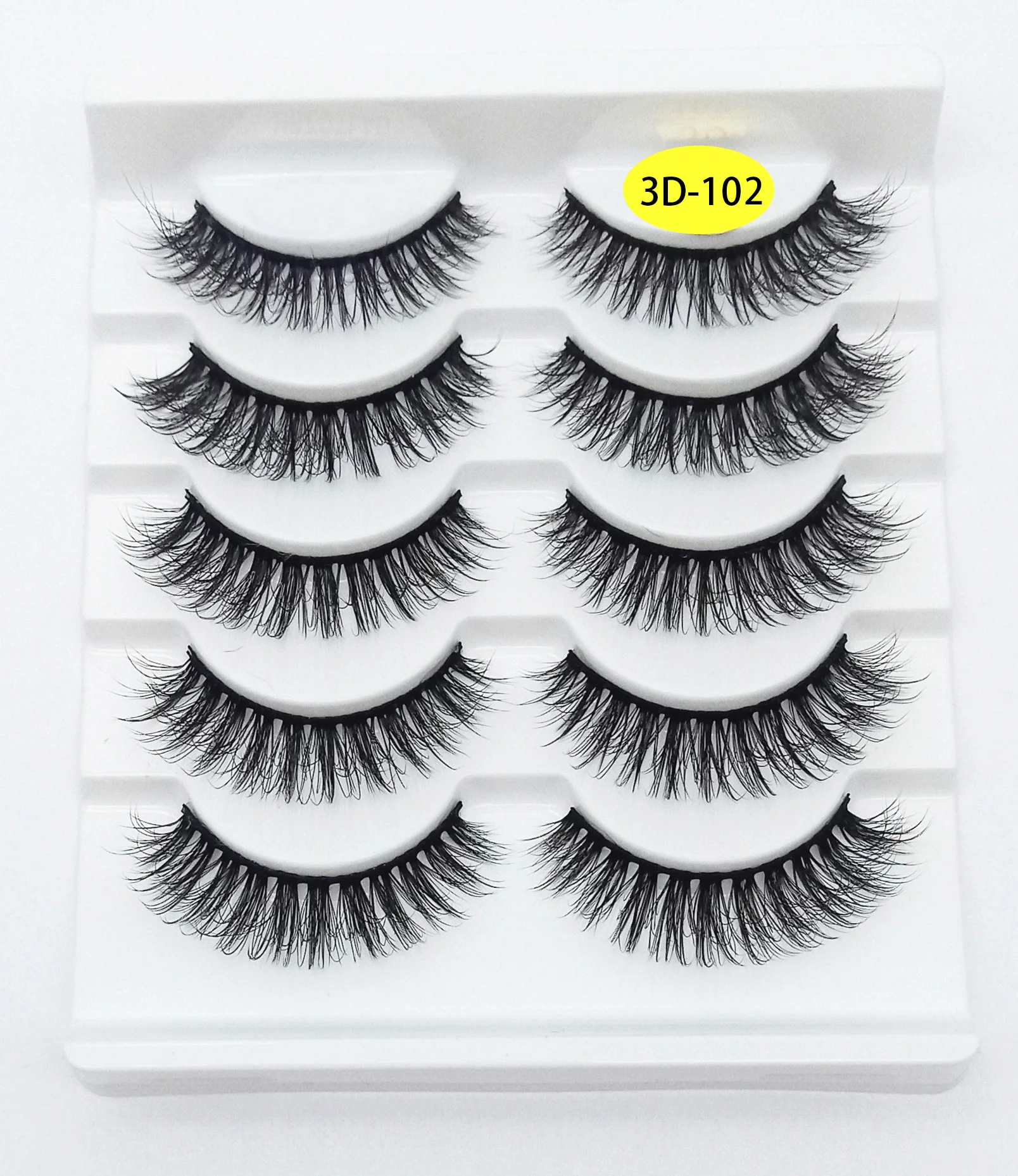 

False Eyelashes Lengthen Thick Curled Curling Designs 5 Pairs/Set 3D Chemical Fiber Faux Cils Makeup Tools Beauty Salon