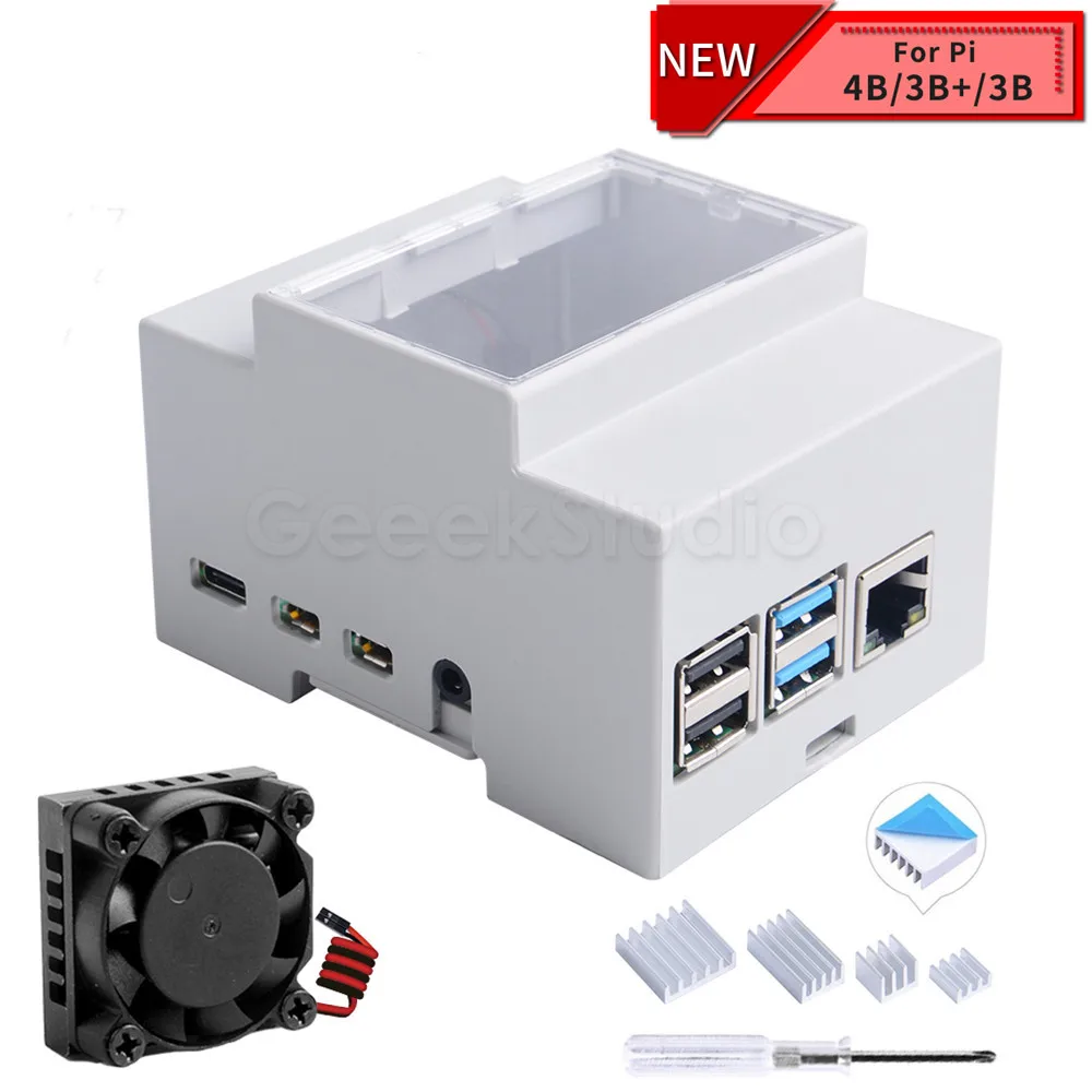 Пластиковый чехол с электрической коробкой ABS для Raspberry Pi 4B / 3 охлаждающим