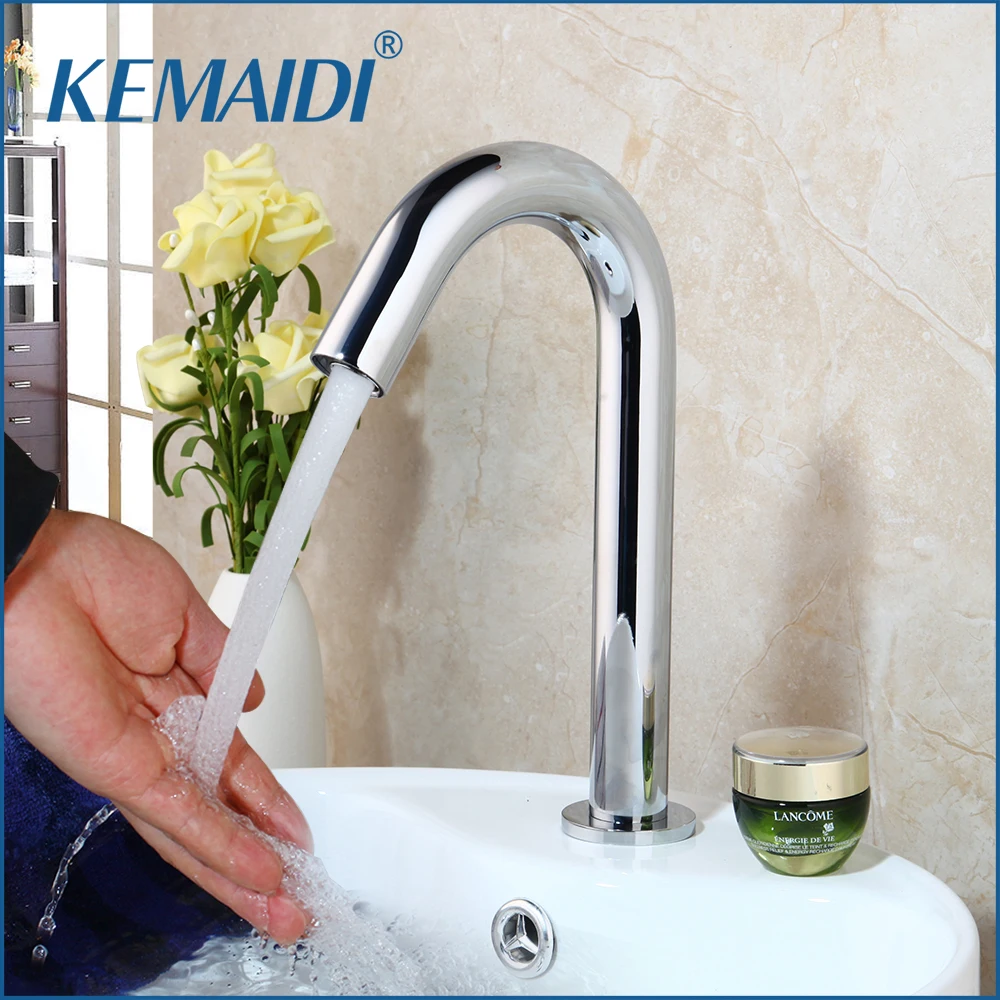 

KEMAIDI Only Cold Hand Touch Tap Automatic Inflated Sensor Faucet Crane Deck Mounted Bathroom Basin Sink Faucet