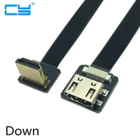 fpv female to hdmi compatible male 90 degree up down adapter 5cm 80cm fpc ribbon flat extension cable pitch 20pin plug connector