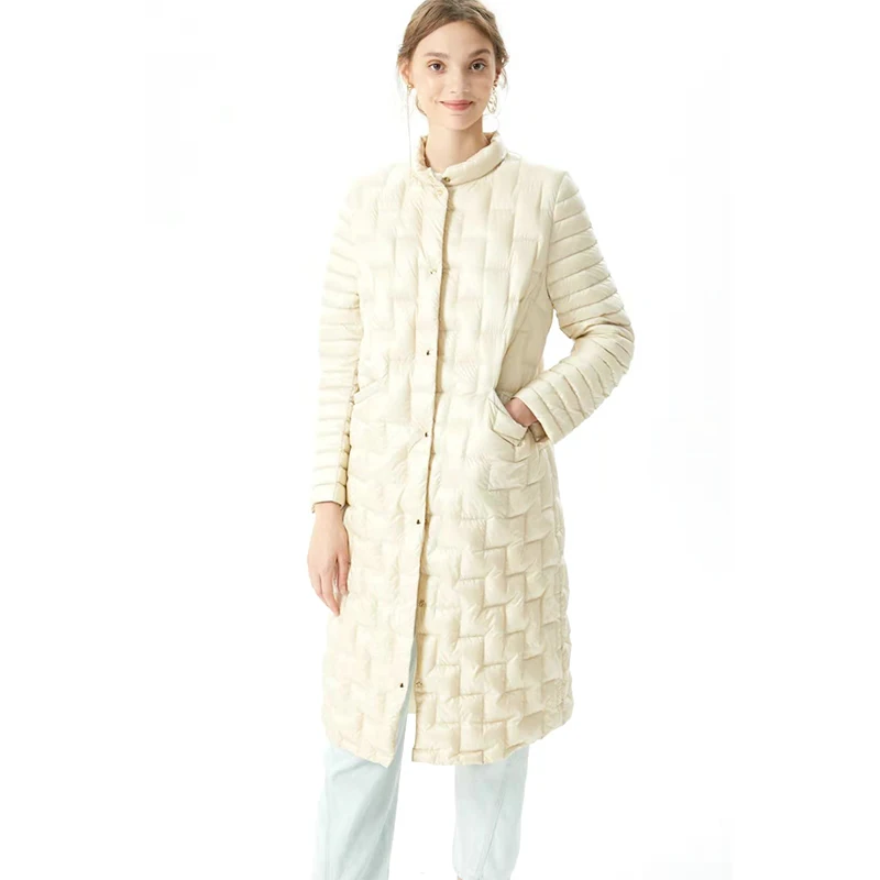 Kopen Vrouwen Lange Donsjack Jas Vrouwelijke Witte-eend-down Puffer Bovenkleding Ultra Licht Beneden Parka Jas Jas Herfst Winter Vrouwen
