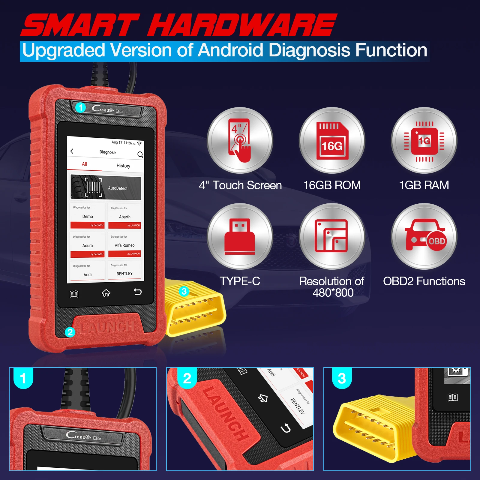 LAUNCH X431 OBD2 сканер Creader Elite CRE205 Диагностика автомобиля ABS SRS Автомобильные