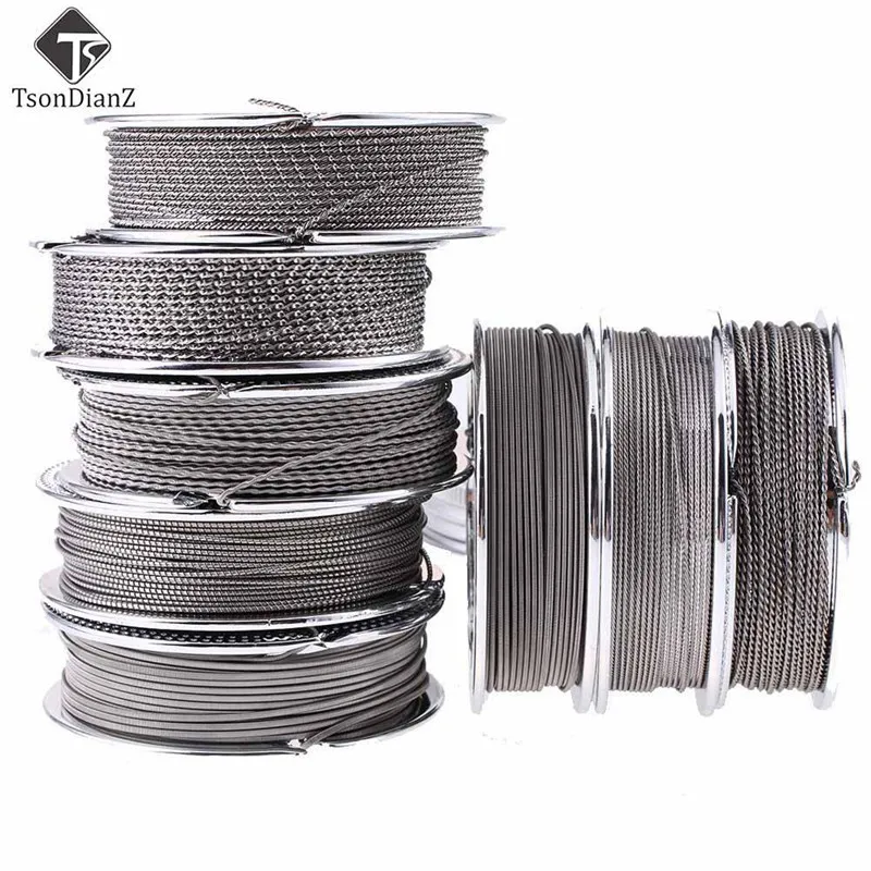 

XFKM Hot 5m/roll NEW Fused Clapton For RDA RBA Rebuildable Atomizer Heating Wires Coil Alien Clapton MTL Wire A1 SS316 NI80