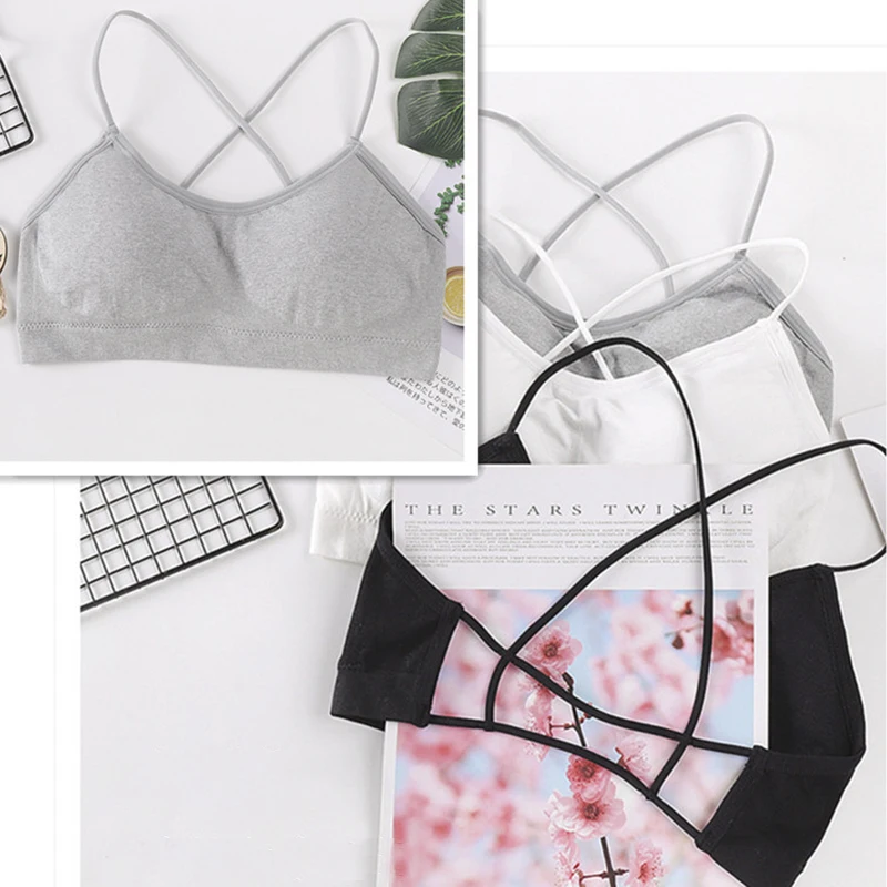 Grey A style Для женщин бюстгальтер без косточек кроп топ с бандажем и верхной частью пробки и сексуальный бюстгальтер из дышащего материала груди площадку носить Спортивное нижнее белье Топ бандо - Цвет: Grey A style