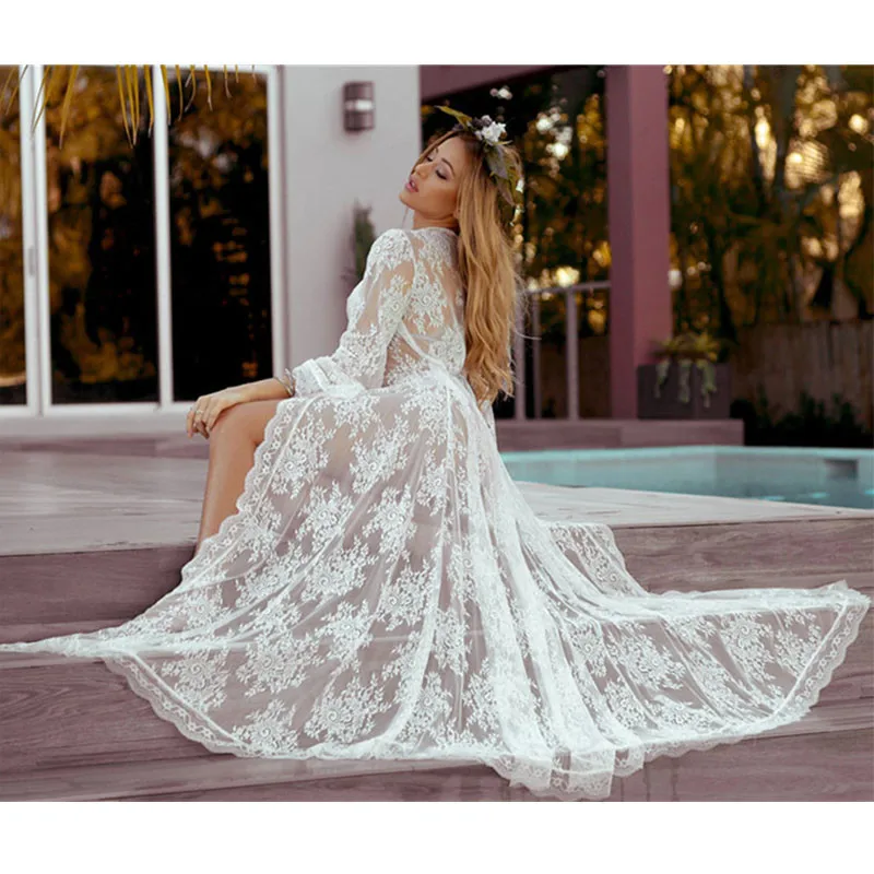 2020 летний пляжный кардиган с длинным рукавом и шнуровкой женские топы Blusas