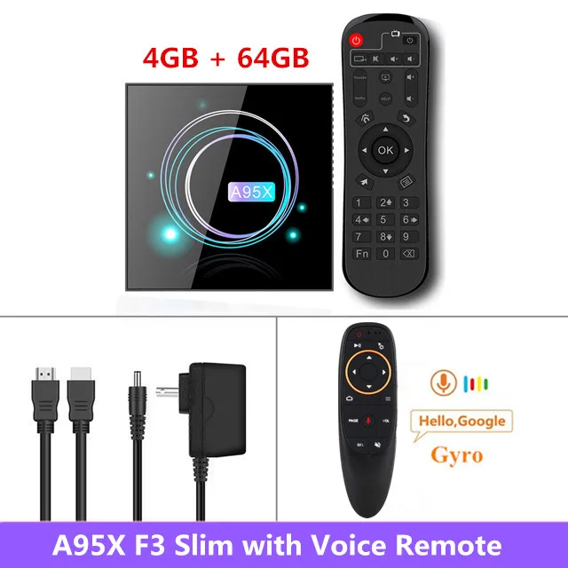 4G64G G10S Gyro Android 9,0 Smart tv Box A95X F3 тонкий 4 Гб 64 Гб Amlogic S905X3 4K медиа-проигрыватель Google 100M 2,4G& 5,0G двойной Wifi BT 4,1 телеприставка - Цвет: 4G64G G10S Gyro