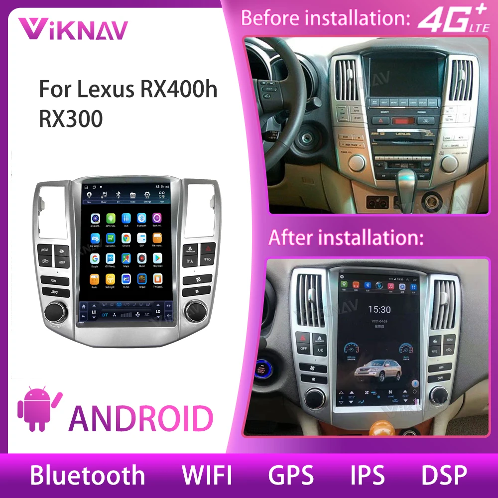 

12.1 inch 128GB Android 10 Car Radio For Lexus RX400h RX300 Vertical Screen Multimedia Video Player GPS Navigation 2 din