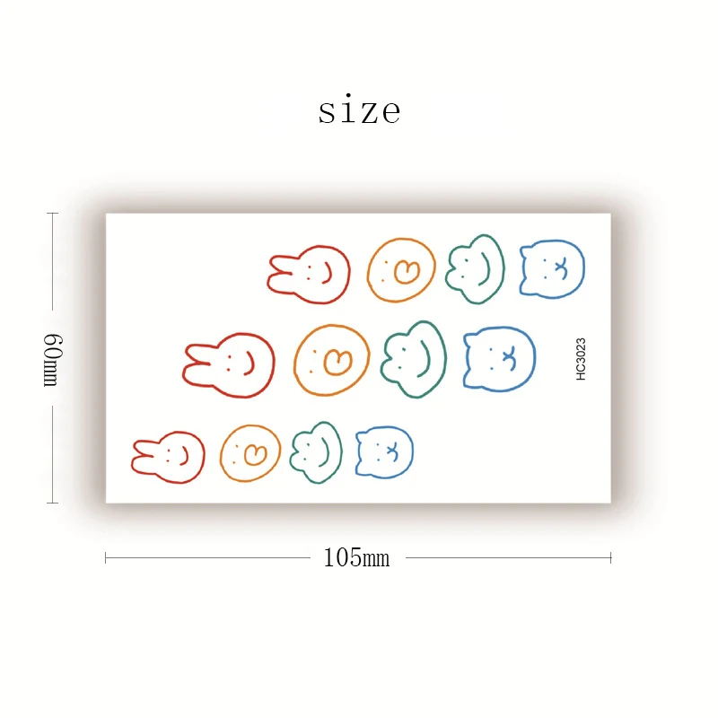 Временная татуировка милые наклейки из мультфильмов животного текстовый узор
