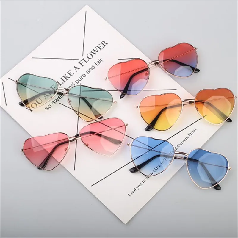 HAPTRON Модные солнцезащитные очки в форме сердца женские металлические прозрачные