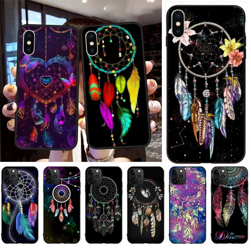 

Dreamcatcher Shell Coque Soft black Phone Case for iPhone 11 pro XS MAX 8 7 6 6S Plus X 5S SE 2020 XR case