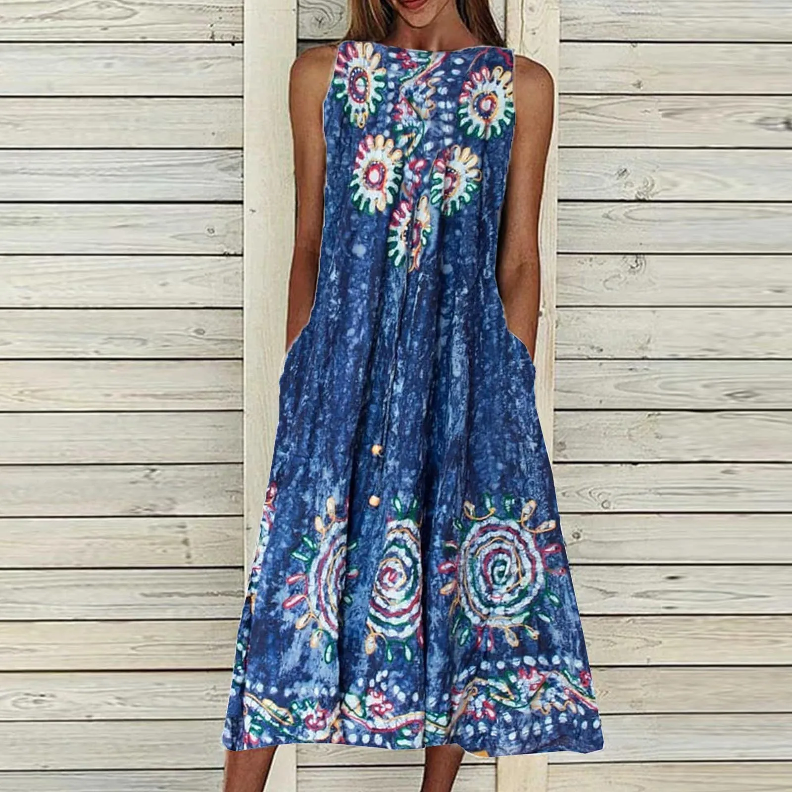 

64# Fashion Dresses For Women 2021 Women Fashion Print Casual Short Sleeve O-neck Loose Knee-length Dresses Casual Sexy Dress