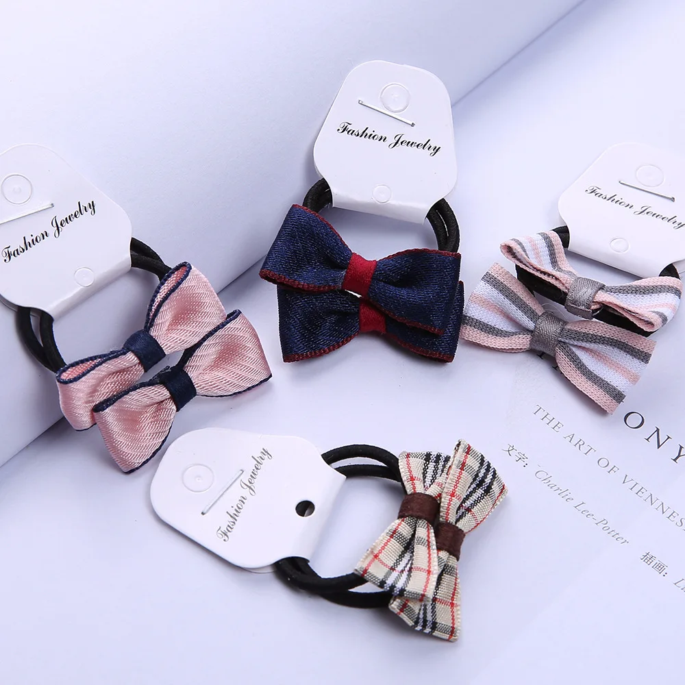 2 шт. мини банты для волос резиновые эластичные резинки маленьких девочек конский