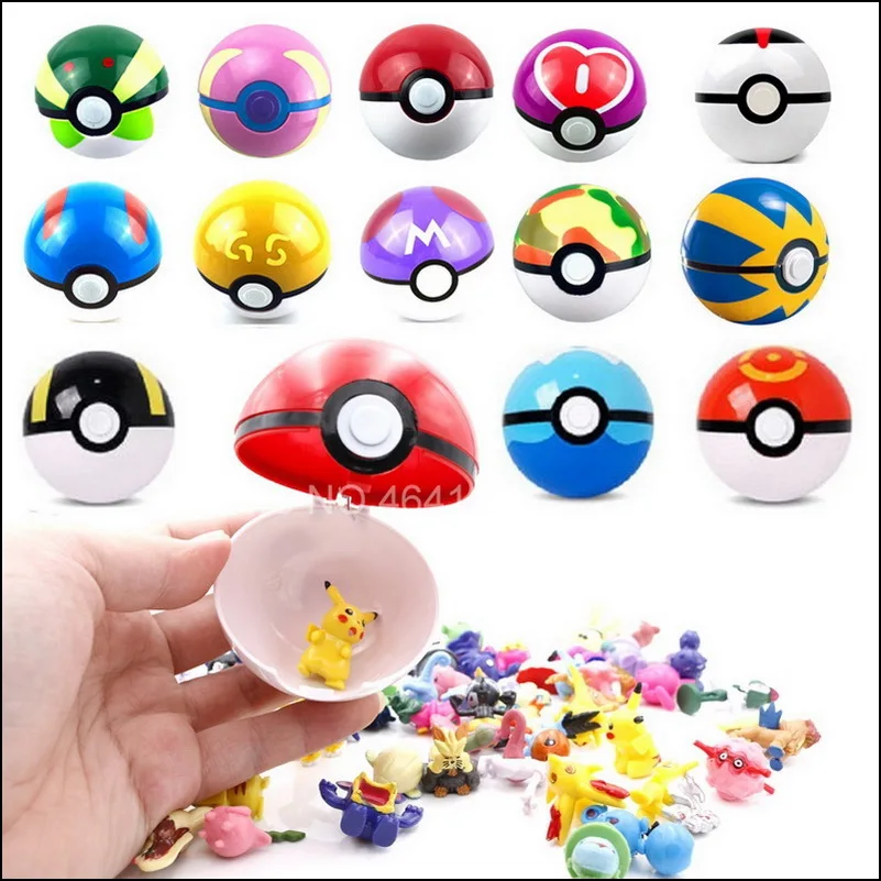 Takara Tomy Pokemon pikachu Pet Elf Ball покебол Pikachu 7 см всплывающие тыкать шарики фигуры для