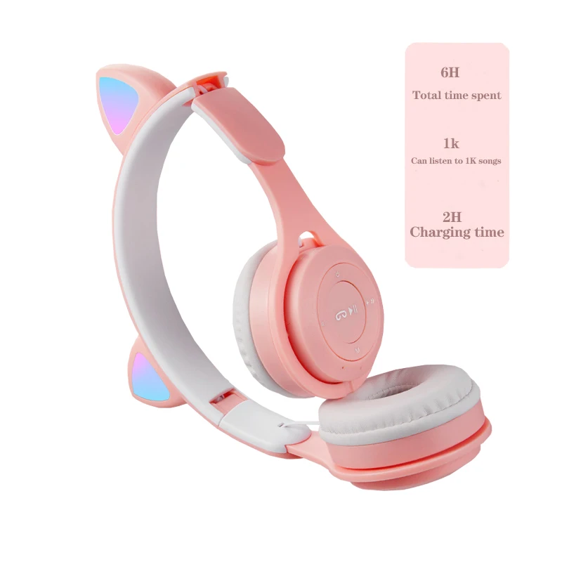 Беспроводные Bluetooth-наушники складные со светодиодной подсветильник кой и