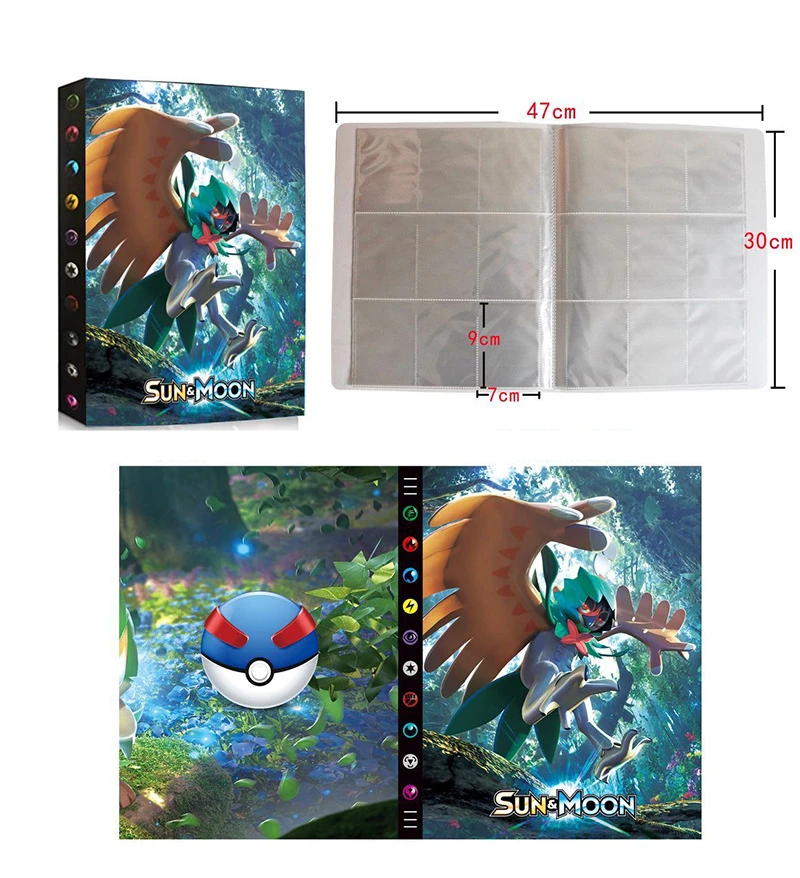 Soporte de sol y luna para ni&ntilde;os, colecci&oacute;n de tarjetas de Pokemon, libro de francaise, libro cargado, lista de juguetes, regalo, 432 Uds.-4