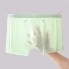 4 предмета, нижнее белье Для мужчин трусы-боксеры из Ice Silk для Для мужчин s бесшовные чистого Цвет Мужской плоский Штаны быстрое высыхание c выпуклой частью для мужчин карман под Штаны
