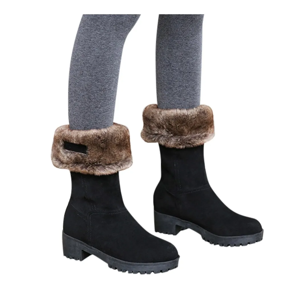 Женские зимние ботинки на квадратном каблуке ботильоны нескользящие