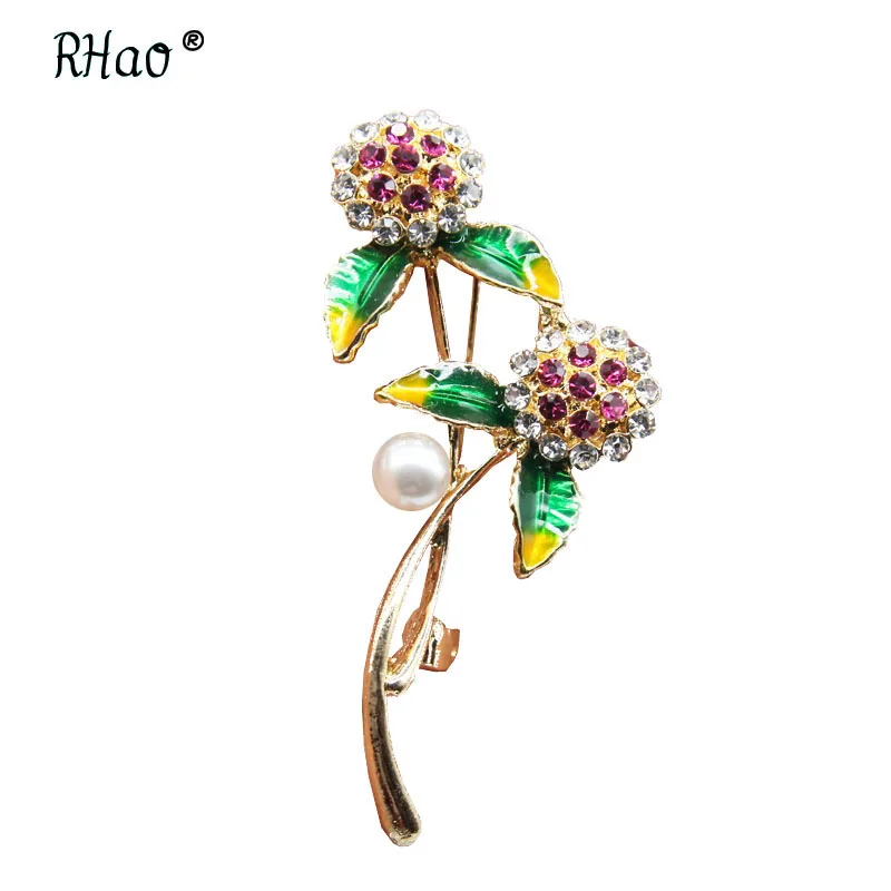 RHao Новые красочные цветочные броши для женщин воротник платья ювелирные изделия