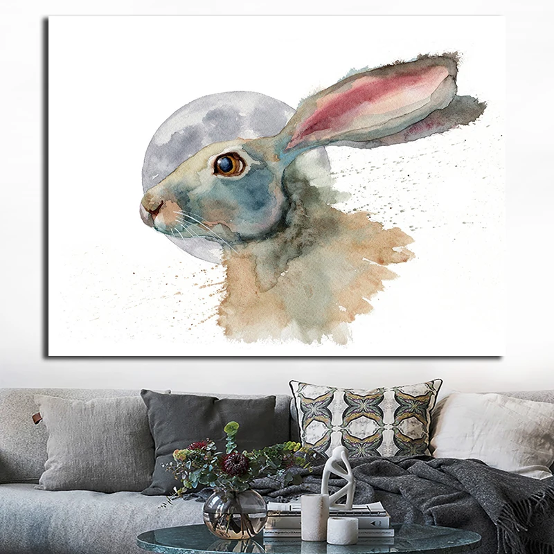 Постер с абстрактным большим Кроликом животные картина настенные картины плакат